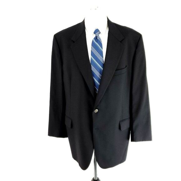 Tom James Corporate Image Bespoke Wool 2 Button Blazer‎ 44L Black - Picture 3 of 11